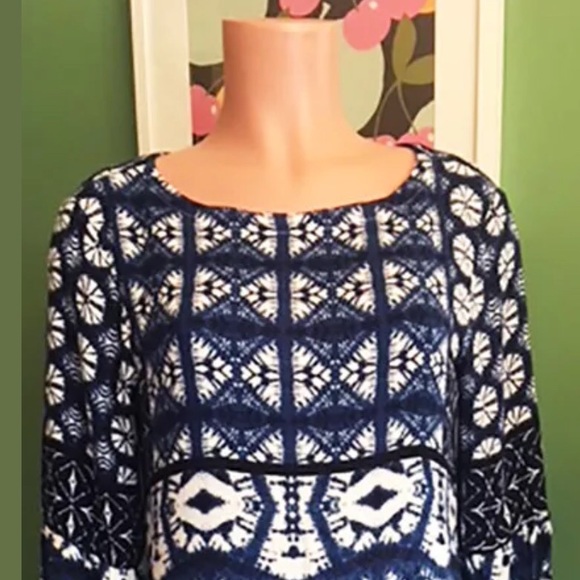 Gypsy 05 NWT Blue Shabori Print Mini Shift Dress S - Picture 2 of 7